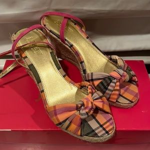 JCrew madras print espadrilles.